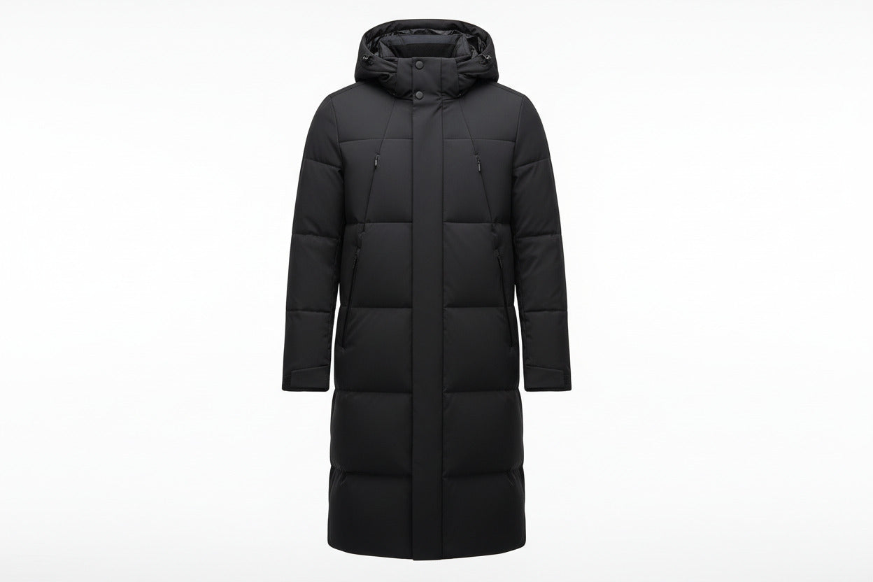 HELSINKI LONGLINE — Premium Duck Down Parka with Detachable Hood