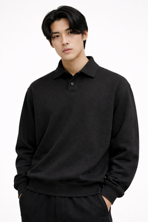 Seattle Polo  — Relaxed Collar Pullover Sweatshirt