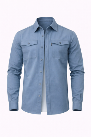 TOKYO UTILITY — Double-Pocket Cargo Shirt with Clean Lines