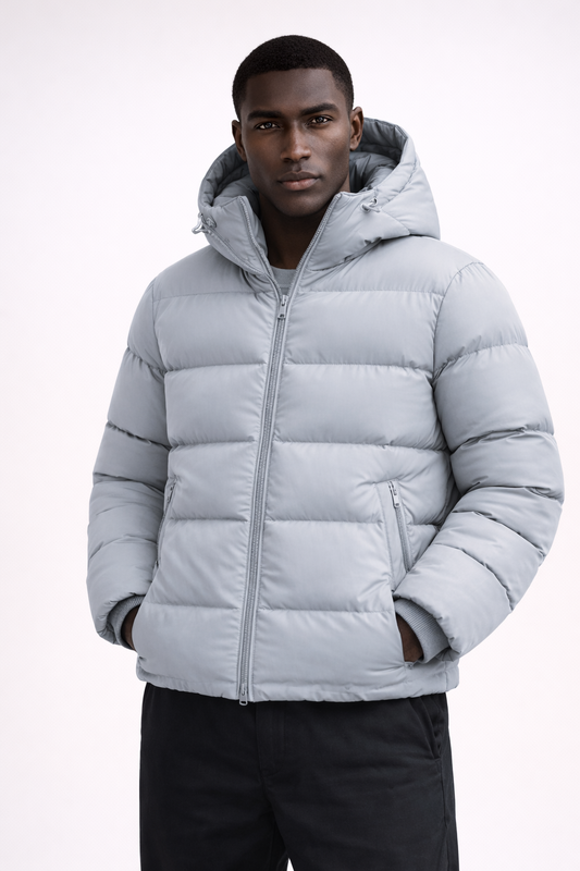 CHICAGO BOMBER — Hooded Puffer Jacket with Fleece Lining