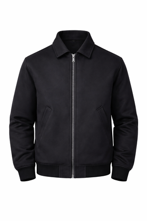 DUBLIN HARRINGTON — Wool-Blend Bomber with Polo Collar