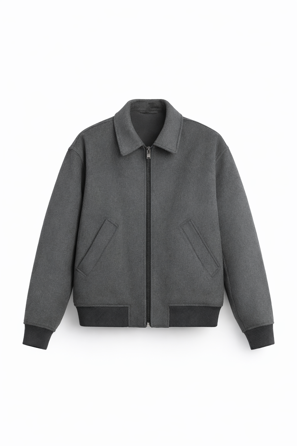 DUBLIN HARRINGTON — Wool-Blend Bomber with Polo Collar