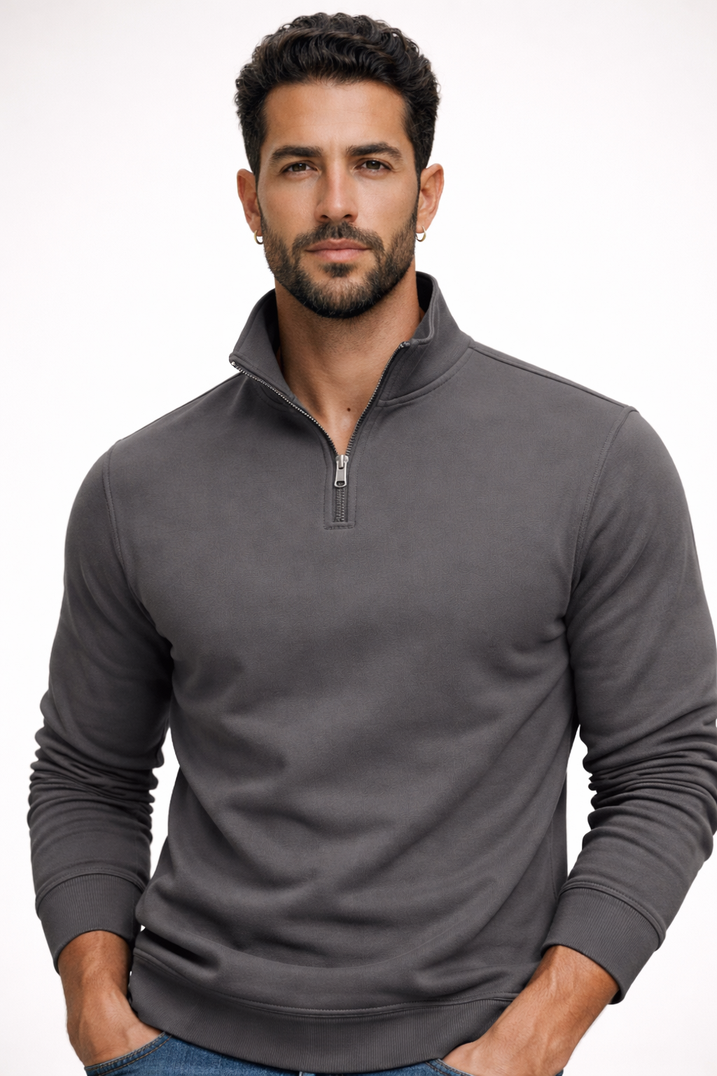 PORTLAND HALF-ZIP — Athletic Quarter-Zip Pullover with Stand Collar