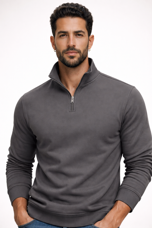 PORTLAND HALF-ZIP — Athletic Quarter-Zip Pullover with Stand Collar