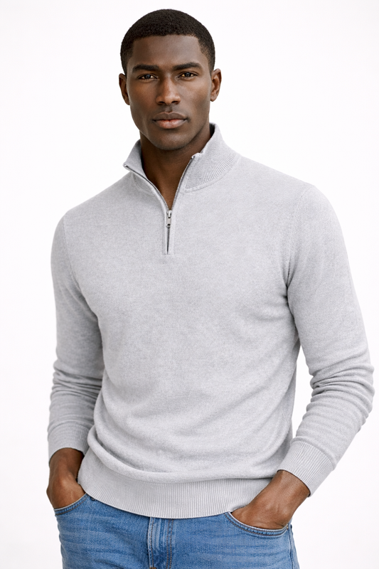 OXFORD HALF-ZIP — Lightweight Knit Pullover with Quarter-Zip