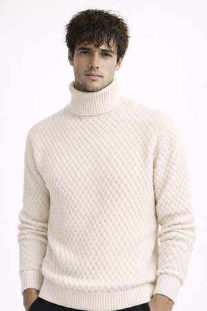 OSLO TURTLENECK — Textured Knit Turtleneck Sweater