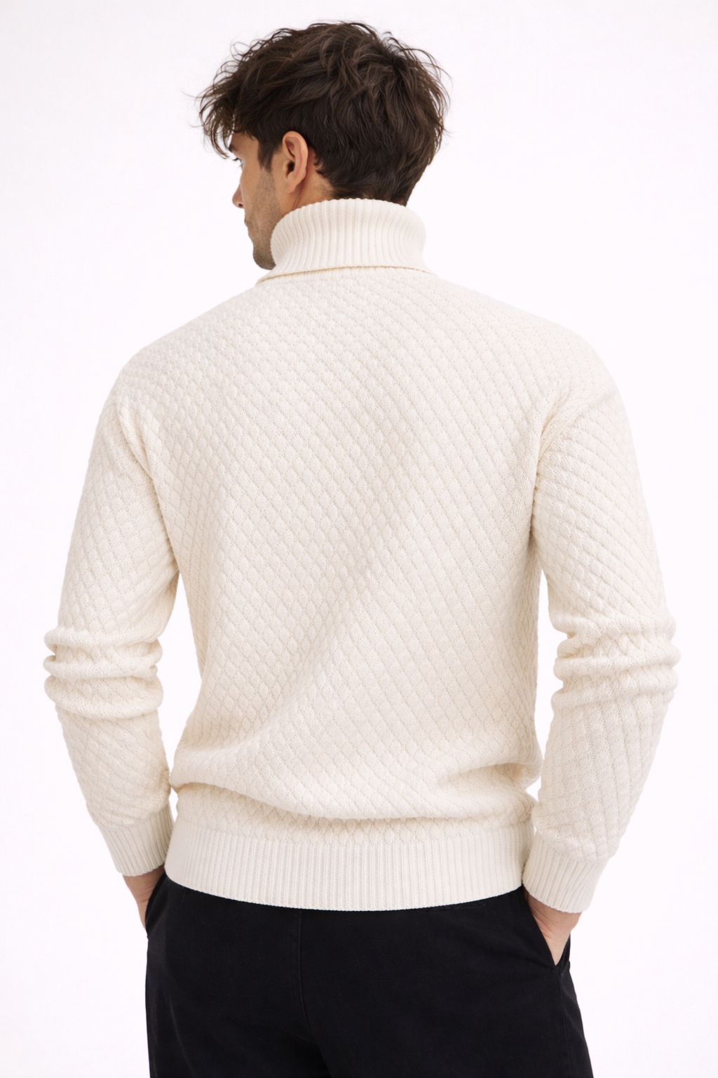OSLO TURTLENECK — Textured Knit Turtleneck Sweater