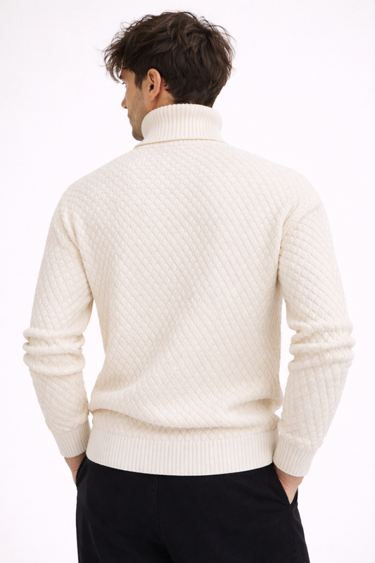 OSLO TURTLENECK — Textured Knit Turtleneck Sweater