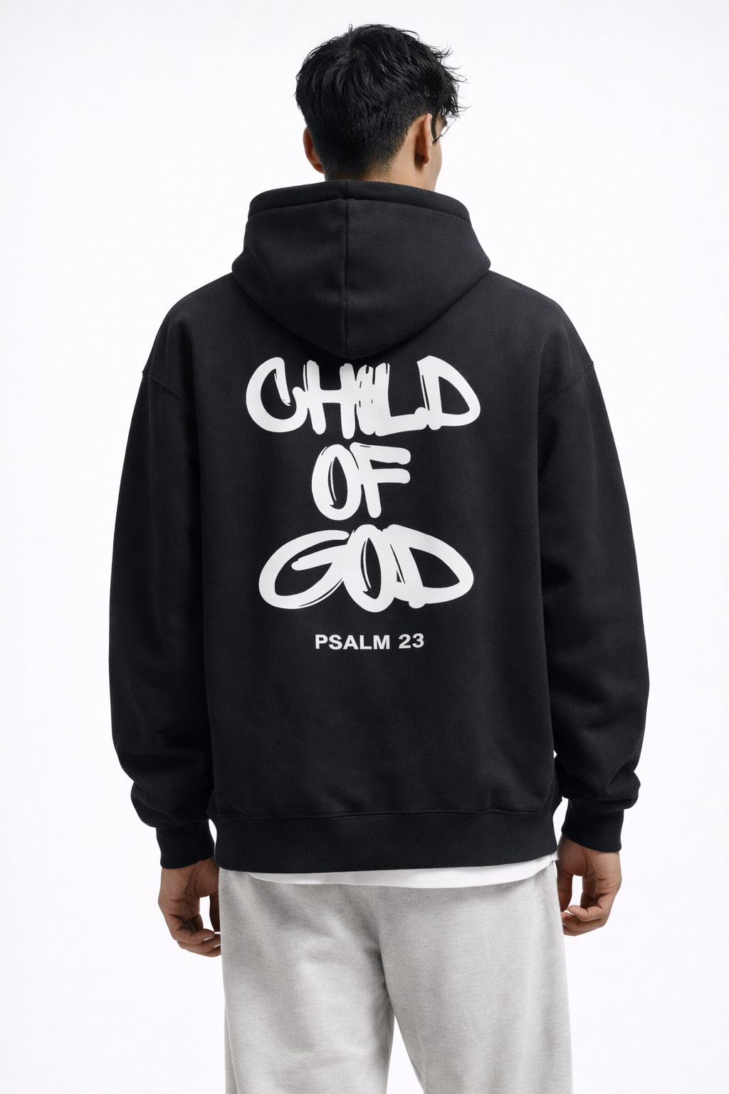 LISBON FAITH HOODIE — Oversized Graphic Pullover Hoodie with Statement Back Print