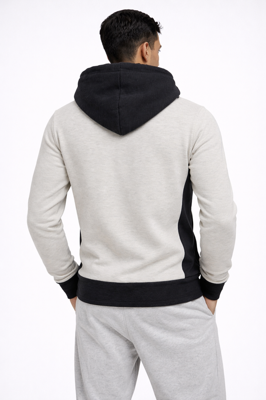 THE PRAGUE CONTRAST HOODIE — Color-Block Zip Hoodie