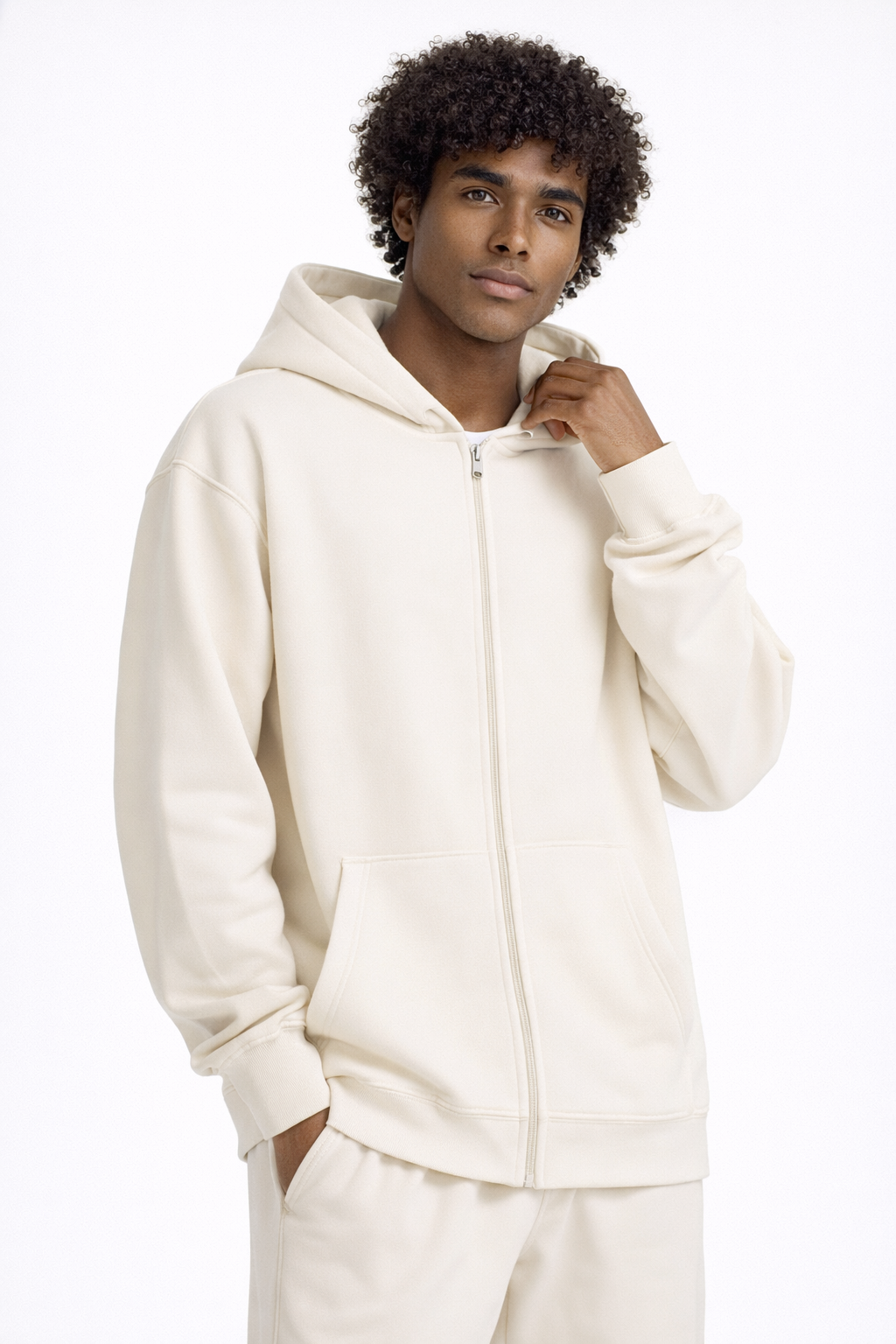 PORTLAND ZIP HOODIE — Heavyweight Terry Full-Zip Hoodie with Oversized Fit