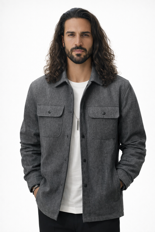 ZURICH OVERSHIRT — Wool-Blend Shirt Jacket with Dual Chest Pockets