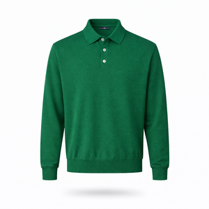 VIENNA POLO — Long Sleeve Knit Polo with Button Placket