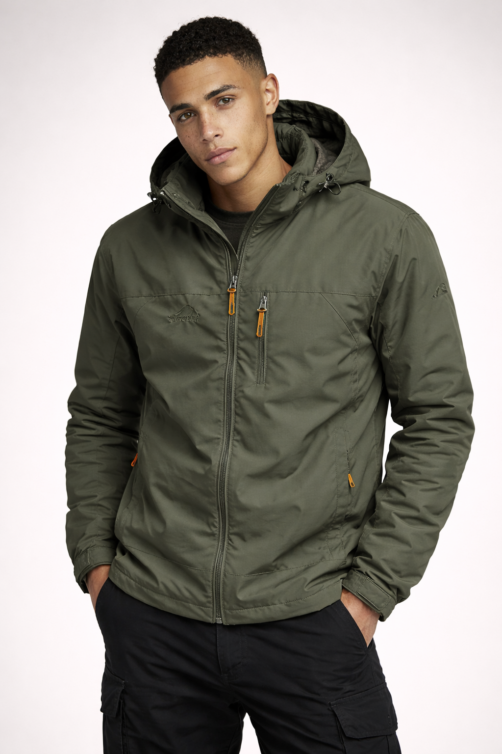 Hooded Nylon Windbreaker Jacket