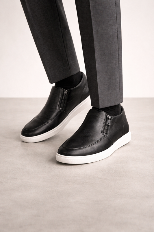 Minimal Leather Slip-On Sneakers