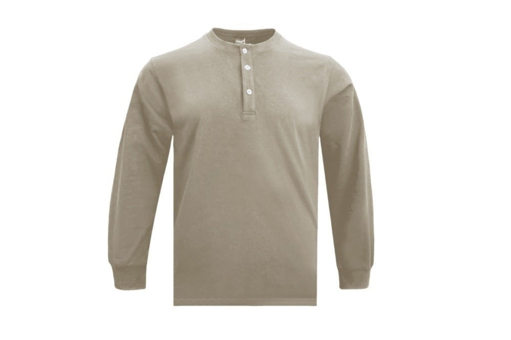Heavyweight Combed Cotton Henley Top