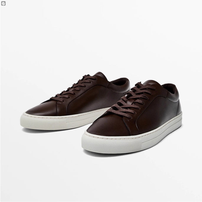 COPENHAGEN COURT — Premium Leather Low-Top Sneaker with Contrast Sole