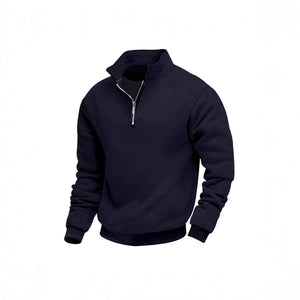 CANNES JACQUARD ZIP — Textured Quarter-Zip Polo Pullover