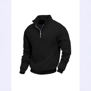 CANNES JACQUARD ZIP — Textured Quarter-Zip Polo Pullover