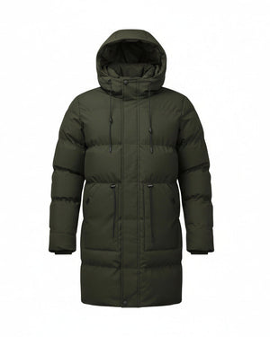 MONTREAL PARKA — Long Hooded Down Jacket with Multi-Pocket Design