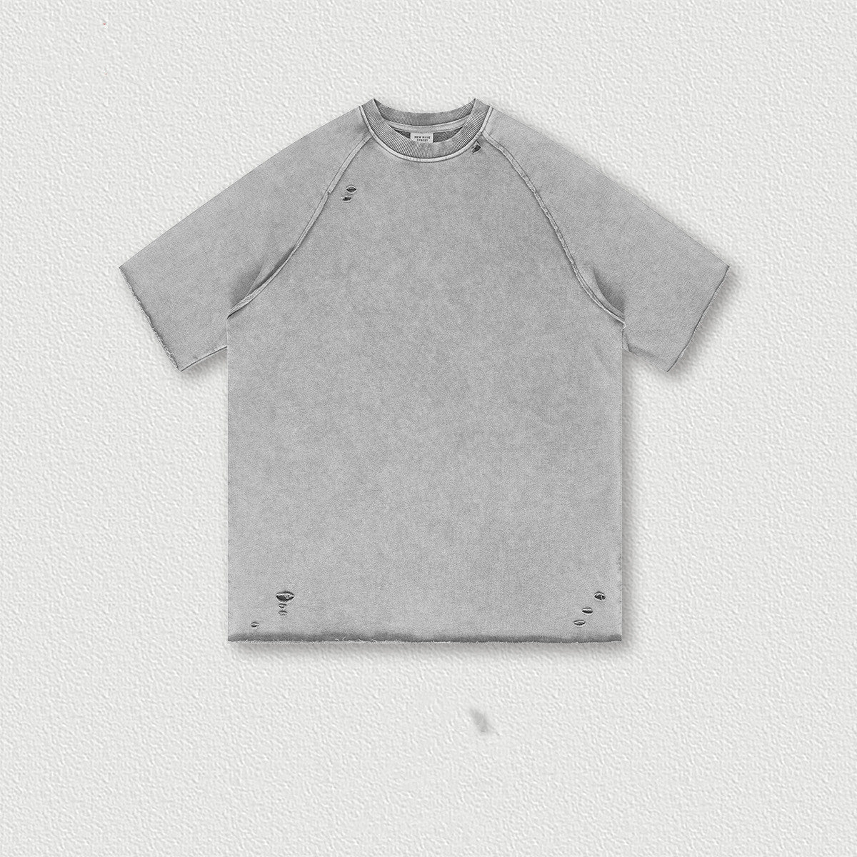 MEMPHIS WASHED TEE — Oversized Washed Terry Short Sleeve with Raw Edge