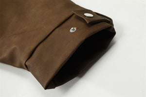 Faux Leather Utility Jacket