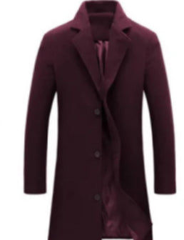 LONDON TRENCH — Single-Breasted Wool-Blend Coat with Notch Lapels