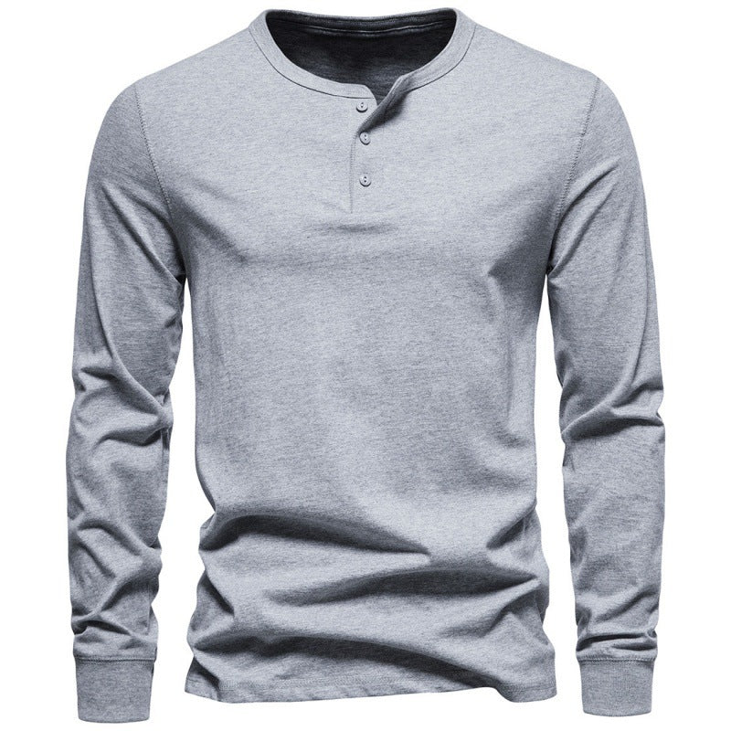 Cotton Henley Long-Sleeve T-Shirt