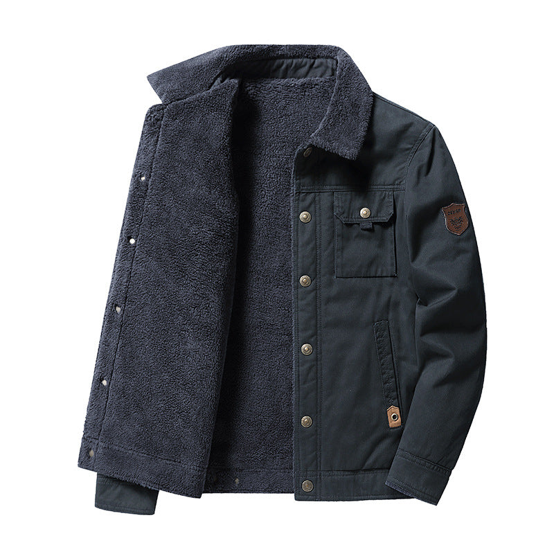 DENVER TRUCKER — Sherpa-Lined Corduroy Jacket with Quilted Shoulders