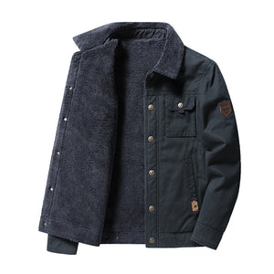 DENVER TRUCKER — Sherpa-Lined Corduroy Jacket with Quilted Shoulders