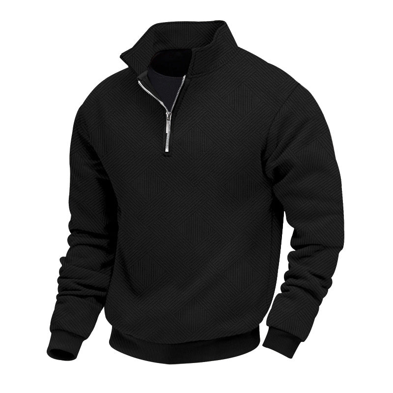 MONACO POLO KNIT — Textured Quarter-Zip Polo Sweatshirt