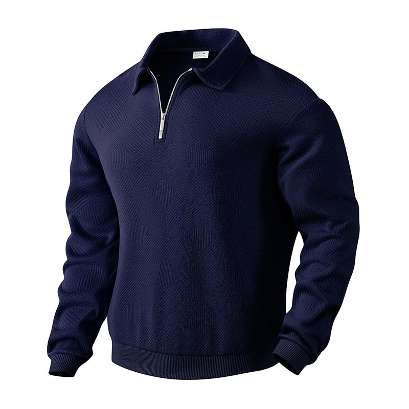 MONACO POLO KNIT — Textured Quarter-Zip Polo Sweatshirt