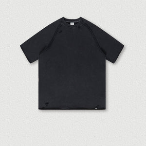MEMPHIS WASHED TEE — Oversized Washed Terry Short Sleeve with Raw Edge