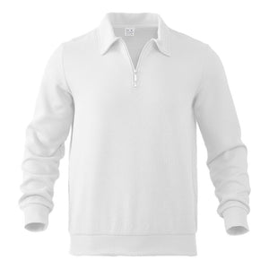 CANNES JACQUARD ZIP — Textured Quarter-Zip Polo Pullover