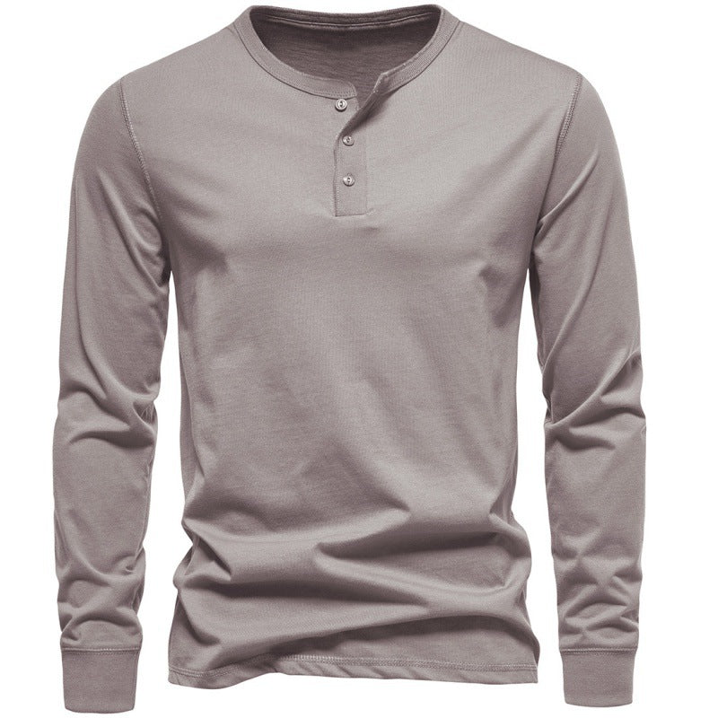 Cotton Henley Long-Sleeve T-Shirt