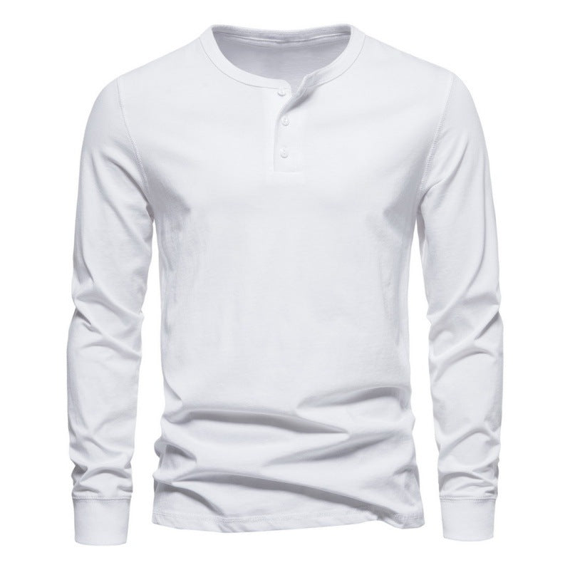 Cotton Henley Long-Sleeve T-Shirt