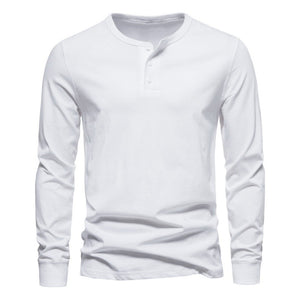 Cotton Henley Long-Sleeve T-Shirt